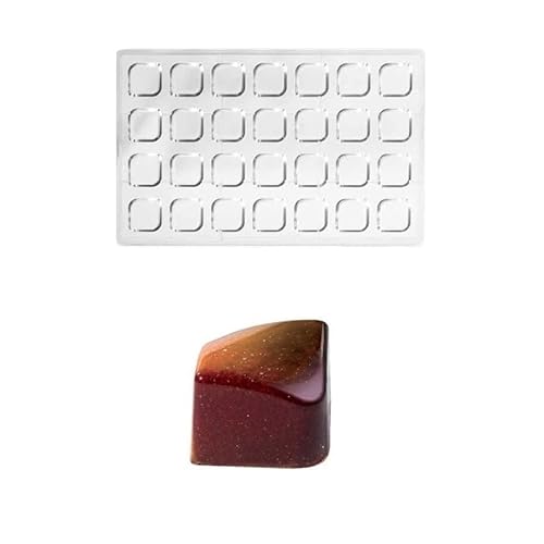 Martellato MA1983 28 Part Polycarbonate Praline Mould, 24 x 24 x 18 mm, Transparent