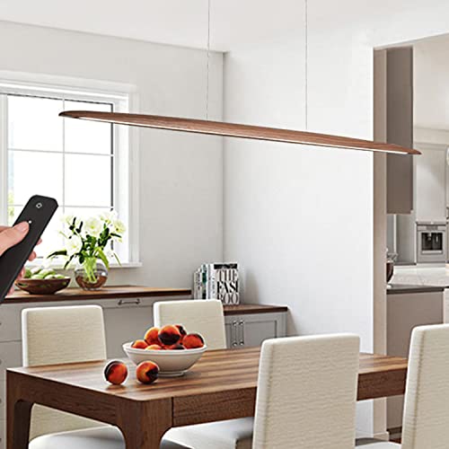 ENXING LED Esstisch Lampe Hängelleuchte Aus Eiche Pendelleuchte Massivholz Pendellampe Warmweiß 40W Dimmbar Fernbedienung Hängelampe Echt Holz Kronleuchter Für Küche Wohnzimmer Büro Cafe 120