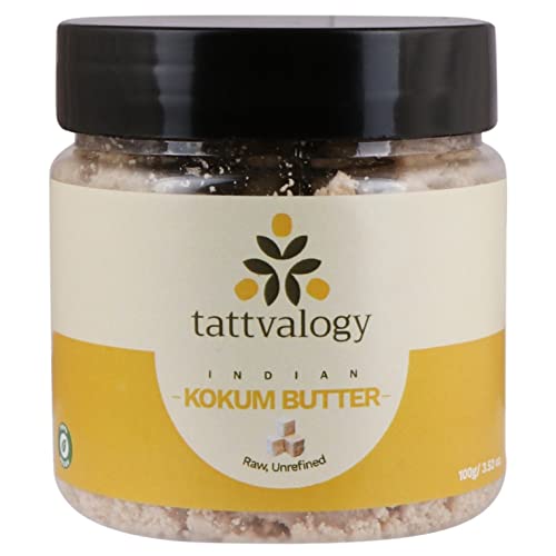 Tattvalogy Indian Kukum Butter For Skin & Hair Nourishment | Bhireandel | Raw and Unrefind Body Butter | Pure & Natural Face & Body Moisturizer | Lip Balm | DIY Product | In Plastic Jar - 100 GM