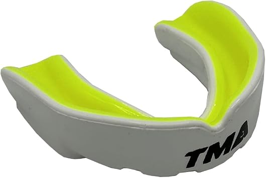 TMA Wrestling Mouth Guard for Boxing MMA Mouth Guard for Adults Boxing, Martial Arts, Football, Taekwondo, Basketball, Lacrosse, Hockey, MMA Mouthguard Slim Fit Green/White, Adult