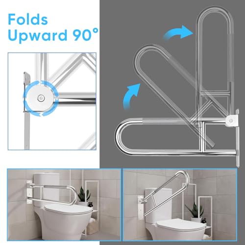 Barre d'appui WC pliable en acier inoxydable 60 cm - 4