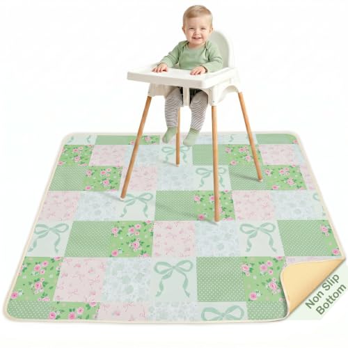 Basumee Splat Mat for Under High Chair, Waterproof &amp; Mess-Proof Floor Mat