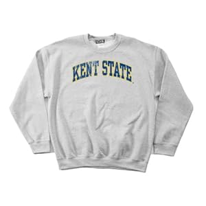 Kent State Golden Flashes 50/50 Blended 8-Ounce Vintage Arch Crewneck Sweatshirt, Medium, Sport Grey