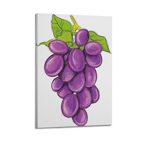 Poster raisin violet esquisse art mural moderne déco intérieur peinture sur toile 20x30