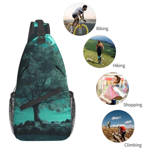 Bolso cruzado tipo mochila sling para hombre y mujer negro miniatura 6
