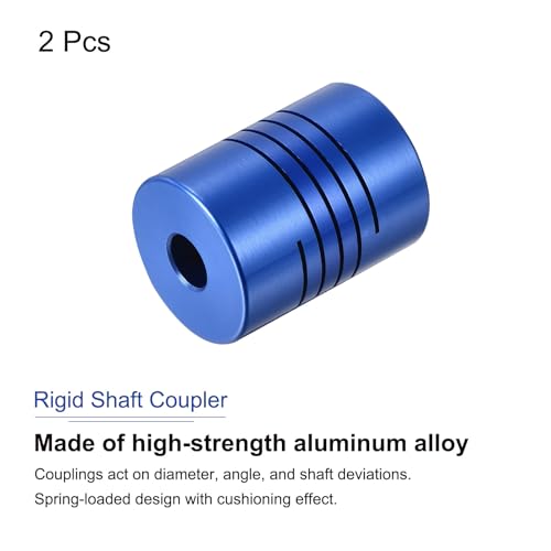 QUARKZMAN 2 Stück 6mm auf 6mm Aluminiumlegierung Wellenkupplung L25xD19 Flexibler Kuppler mit Schrauben für Encoder und Motoren, Blau