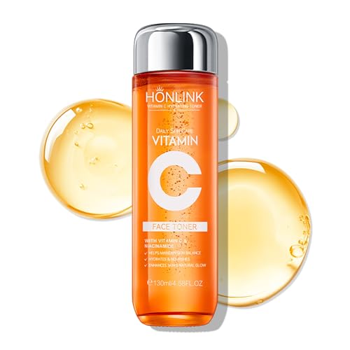 Vitamin C Facial Toner 130ml, 5X Vitamin C with Niacinamide & Hyaluronic Acid, Daily Hydrating Toner to Improve Skin Texture, Balance pH and Enhance Glow