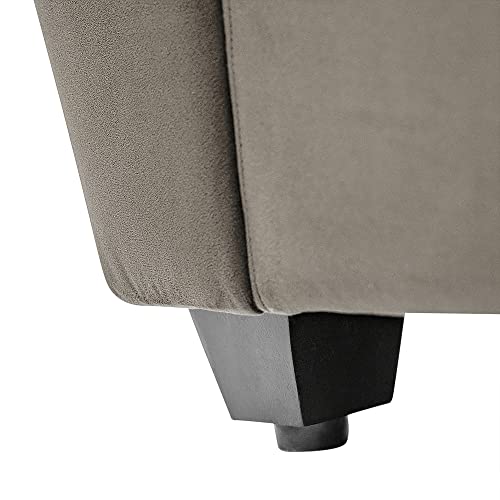 Image of Wakefit Sofa Set | 3 Year Warranty | Sofa 1 Seater, 1 Seater Sofa for Living Room, Wooden Sofa Set, Sofa Set Single Seater - Belize(Fabric-Velvet : Stone)