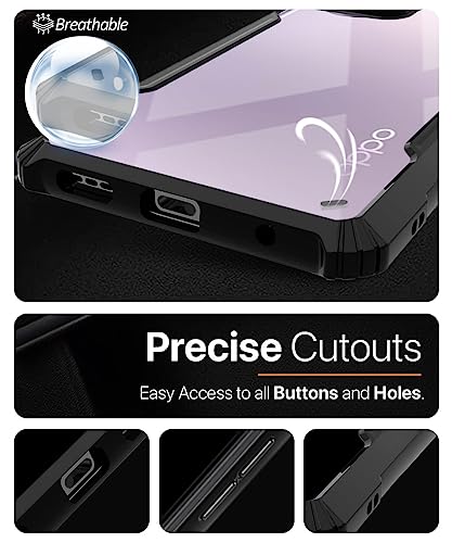 Image of WOW IMAGINE Shock Proof Clear Protective Back Case for Oppo Reno 10 | Reno 10 Pro 5G - AirEDGE Technology | 360 Degree Camera Protection | Transparent Hybrid Back Case Mobile Cover - Black