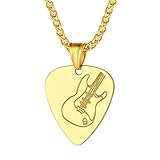 🎸Colgante Púa Pick para Tocar la Guitarra, grabado con una guitarra en el centro del colgante, que muestra su amor por la música. Regalo ideal para sus amigos músicos, familia, best friend(BFF), amante, colega, cualquiera que sea un fanático de la música.