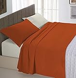 Italian Bed Linen Juego de Cama Natural Color, Terra/Crema, Plaza y Media