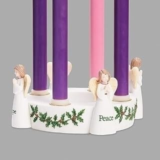 Roman Angel Advent Candle Holder Ring, 3.5-inch Height, Polyresin