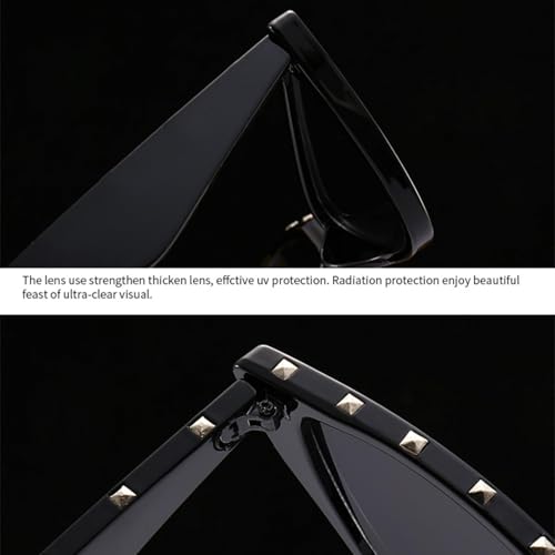 Lunettes de soleil œil de chat contre la fatigue visuelle monture rétro robuste à rivets