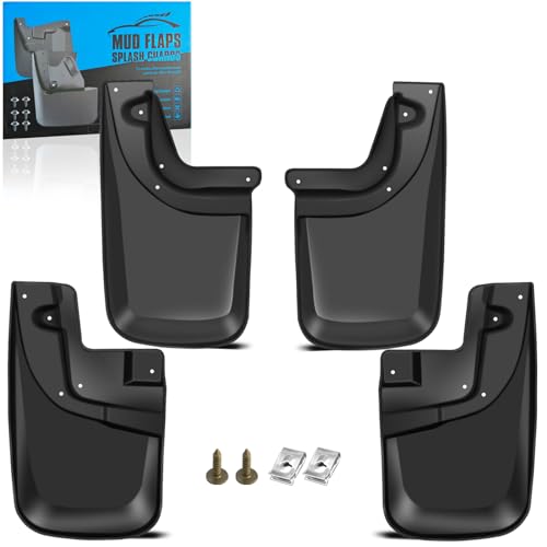 KEYOOG Front & Rear Mud Flaps Splash Guards fit for 2005-2015 Toy-OTA Tacoma for Vehicle with OEM Fender Flares Only, 4-Pc Set Easy to Clean and Install, Mud Guards Splash Guard Black by KEYOOG - Used condition - US$30.78