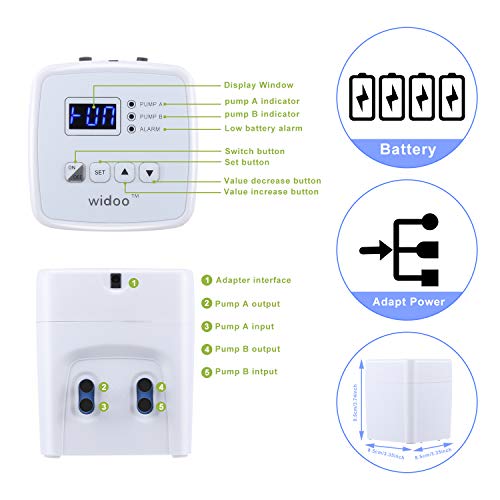 ootrades Double Pump Automatic Watering System, DIY Drip Tape Irrigation Kit Self Watering System with Timer, 0-40 Days Interval Programming Vacation Plant Watering Devices for Indoor Potted Plants - Thumbnail 2