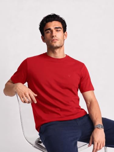 Image of Van Heusen Men's Crew Neck T-Shirt - Soft & Breathable Cotton | Regular Fit | Comfortable Everyday Casual Wear | Short Sleeves | Summer Favorite |Solid Colors | Style 60052|Available in Pack of 1 & 2