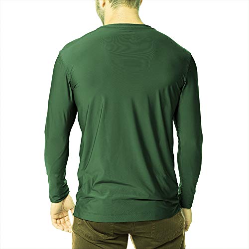 Camiseta UV Protection Masculina UV50+ Tecido Ice Dry Fit Secagem Rápida G Verde Escuro
