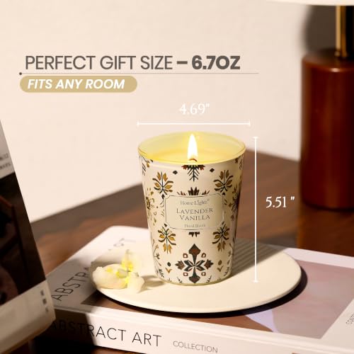 Miniatura 6 de Homelights Velas De Cera De Soja Para El Hogar: Velas Perfumadas De 1 Mecha Con Aroma A Lavanda Y Vainilla, Ideal Para Fiestas, Relajantes, Texturas Naturales Bohemias, 6.7oz
