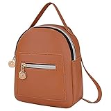 Mini Mochila para Mujer Bolsos de Cuero de PU para Mujer Mochila pequeña Mochilas Escolares de Moda Mochila Femenina Linda para niñas - Marrón