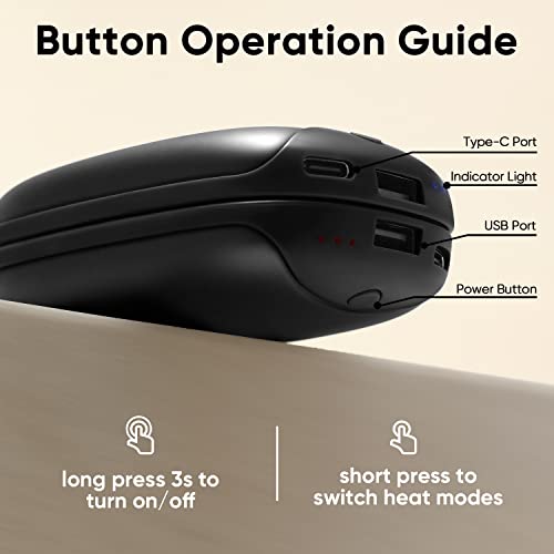 2 Pack Hand Warmer Rechargeable, Magnetic Twins Electric Hand Warmer, Reusable Type-C USB Handwarmer, Portable Hand Warmer 8000mAh, Great for Outdoor Sports, Hunting, Camping, Golf, Warm Gifts