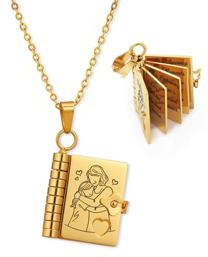 Waaqkid Granddaughter Necklace from Grandma The Most Beautiful Adjustable Chapter Book Jewelry for Granddaughters (Gold)