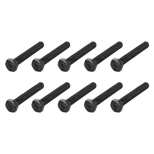 Image of METALLIXITY Hex Bolts (M8-1.25x50mm) 15Pcs, 12.9 Grade Carbon Steel Fully Threaded Black Oxide, Coarse Thread UNC Hex Head Screw Bolt - for Mechanical Repair