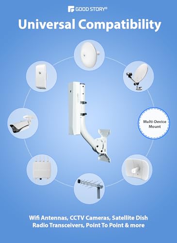 Image of Universal Antenna Mount 2-Pack, Heavy-Duty Reversible J-Pole. Wall /Pole Mount for Outdoor Antennas, Wireless Bridge, Point to Point, WiFi Extender, Starlink, Weather Proof. (UB-AM) (GS-1155TX)