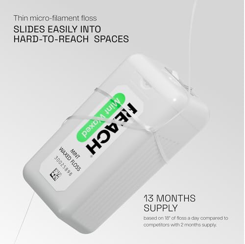 REACH-Waxed-Dental-Floss-Mint-Plaque-Remover-for-Teeth-Shred-Resistant-Floss-Slides-Smoothly-Easy-to-Use-Waxed-Deep-Cleaning-Teeth-Oral-Care-PFAS-Free-for-Adults-Kids-6-Pack-200-yd