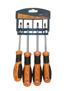 AK DIAMOND 4 pcs Screw Driver Tool Set Kit - Essential CR-V Screwdriver Set for DIY Household Repair with Special Design Handle and CR-V Round Blade Material