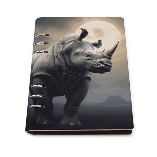 Journal intime et de bureau Rhino A5 en cuir synthétique avec anneaux