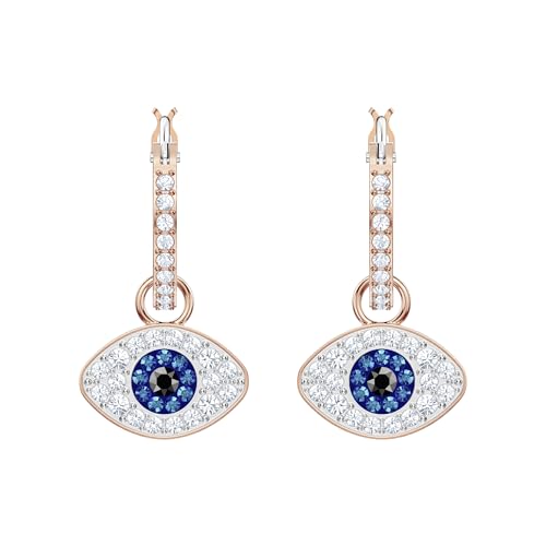 SWAROVSKI Women's Symbolica Evil Eye Hoop Pierced Earrings, Multi-colored, Rose-gold tone finished
