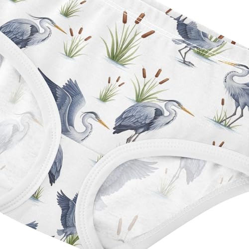 Joisal Toddlers Underwear Floral 2t Cotton Girl Panties Cute Durable Briefs Girls Undies Watercolor White Birds4