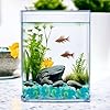 HappyFiller 1 LB Decorative Matted Sea Glass Gems Flat Marbles Gemstones,Weighted Fillers for Flower Vases,Craft Mosaics,Fishbowl Pebbles Stones,Candle Holder,Fountain Beads,Blue Green Mix #1