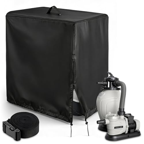NAVESO Poolpumpe Abdeckung 84x61x86cm Abdeckung Sandfilteranlage Pool wasserdichte Pool Sandfilteranlage Abdeckun-g Poolpumpenabdeckung für Intex Krystal Clear Poolpumpe Sandfilterpumpe Garten
