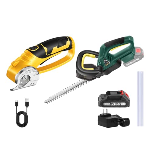 SakerPlus Cordless Electric Scissors & 22V Cordless Hedge Trimmer