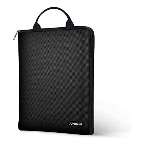 JUNDUN Fireproof Document Bags, Waterproof and Fireproof Money Bag, Fire/Waterproof Secure Zipper Storage Bag for Documents, Jewellery, Cash and Tablet, Black Cover