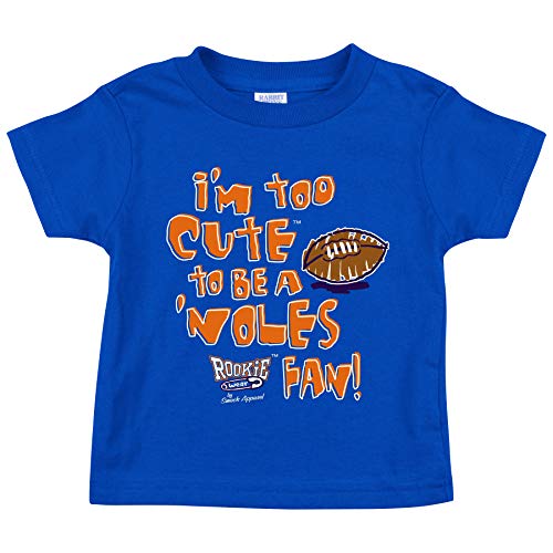 Smack Apparel Florida Football Fans. Too Cute to be a 'Noles Fan. Royal Toddler Tee (2T-4T) (Toddler Tee, 3T)