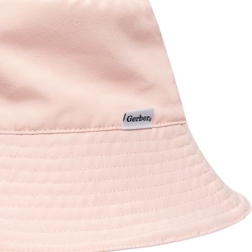 Gerber UPF 50+ Baby Sun Hat Toddler Beach Bucket Hat 0-7 Years, Blush, One Size