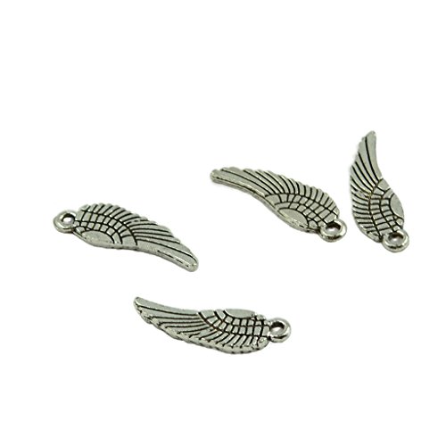Preisvergleich Produktbild MagiDeal 100x Antike Tibetanische Silberne Angel Flügel Charms Anhänger DIY Zubehör