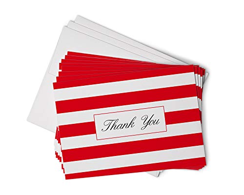 Hill Valley Greetings HV00151 Red Striped Thank You Cards cover