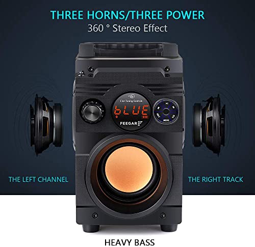 Feegar Showjet Tragbare Bluetooth-Lautsprecher,12 Stunden Laufzeit 4000mAh, kabellos, 30m, Outdoor-Lautsprecher mit Doppel-Subwoofer, reichhaltiges Stereo, unterstützt FM-Radio MP3-Player AUX EQ, 30W – Bild 6