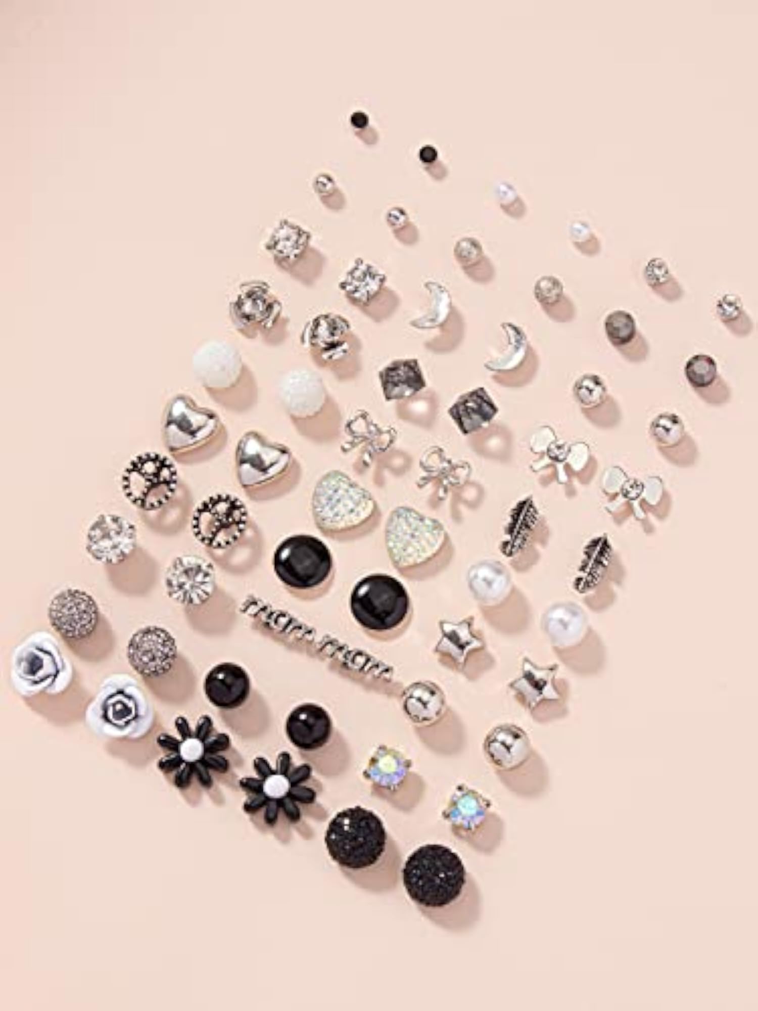 30 Pairs Crystal Pearl Earrings Combo Set for Women