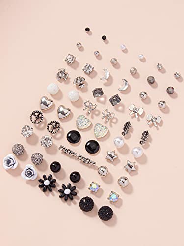 Image of Shining Diva Fashion 30 Pairs Combo Set Stylish Crystal Pearl Earrings for Women and Girls