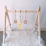 🍄 Caudblor Spieltrapez Größe: ca. 60x43x40cm. Material: Hergestellt aus hochwertigem Massivholz, importiert aus Neuseeland, handpoliert mit einer Vielzahl von Handwerken, natürlich und glatt, damit Babys selbstbewusst spielen und die Schönheit der Natur spüren können.