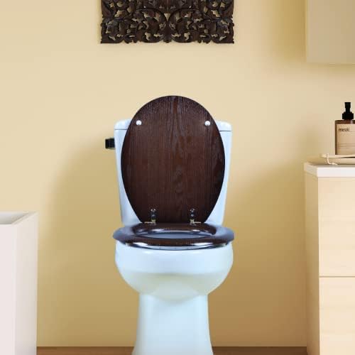 Wood Toilet Seat Standard Antibacterial Wooden Toliet Lid Zinc Alloy Hinges Black Walnut