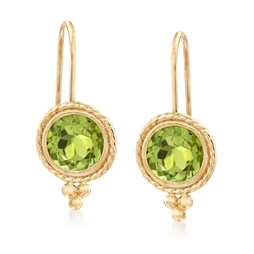 Ross-Simons 1.75 ct. t.w. Peridot Drop Earrings in 14kt Yellow Gold