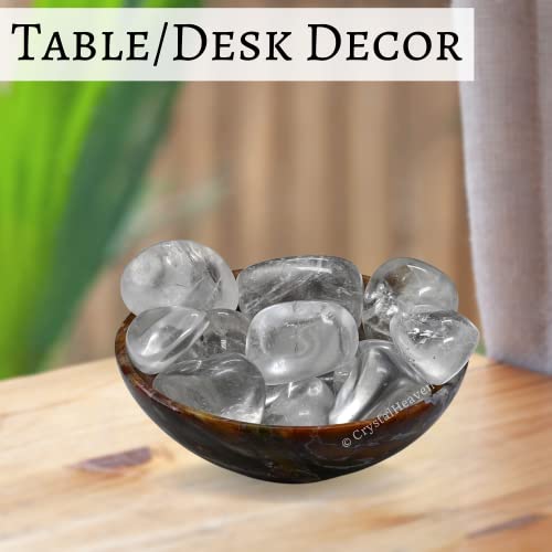 Image of Certified Premium Clear Quartz Crystal Healing Tumbled Stone, Natural Polished Crystals for DIY Crafts, Manifestation, Meditation, Pooja Feng Shui and Reiki Healing (30 Grams)