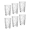 Bormioli rocco diamond cooler glasses clear 16 oz set of 6  urban country home decor