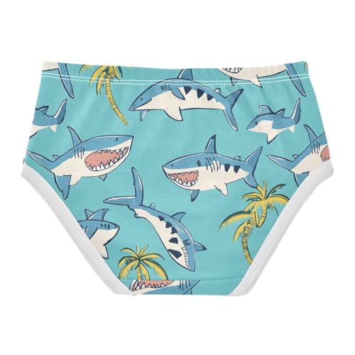Wusikd Cute Shark Girls' Underwear Cotton Palm Tree Girls Briefs Soft Toddler Underwear 2T2