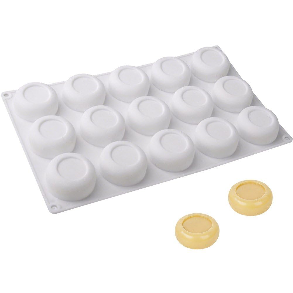 Sslvya Silicone Mould, 15 Cavities Chocolate Molds Reusable Fondant Mould Baking Tools for Candy Gummy Truffles Muffin Jelly Ice Cube Making